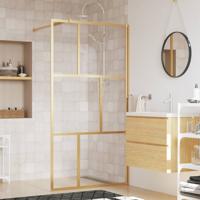 VidaXL Inloopdouchewand transparant 100x195 cm esg-glas goudkleurig - thumbnail