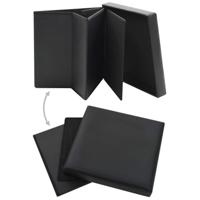 Opbergkrukken inklapbaar 2 st kunstleer zwart - thumbnail