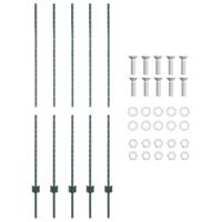 VidaXL Afrasteringspaal 5 pcs groen 160 cm staal - thumbnail
