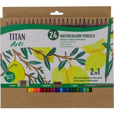 Aquarel Kleurpotloden Titan Arts Multicolour 24 Onderdelen Aquarel Kleurpotloden Titan Arts Multicolour 24 Onderdelen
