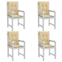 VidaXL Stoelkussens 4 st lage rug 100x50x4 cm stof gemêleerd beige - thumbnail