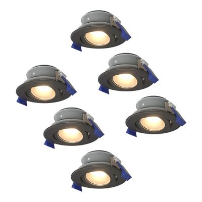 Set van 6 Lima LED inbouwspots - 4 Watt 345 Lumen - 4000K neutraal wit - GU10 - Dimbaar - Rond - Kantelbaar - IP65 Waterdicht - Zwart - Voor binnen, buiten en badkamer