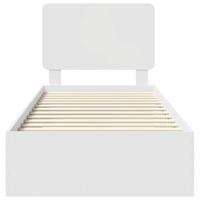 Bedframe met hoofdeinde met lade Wit 90 x 200 cm Bewerkt hout - thumbnail