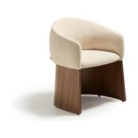 Kave Home Bosca eetkamerstoel chenille Beige walnoot - thumbnail