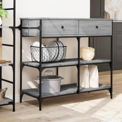 Keukentrolley 105x42x95 cm bewerkt hout grijs sonoma eikenkleur