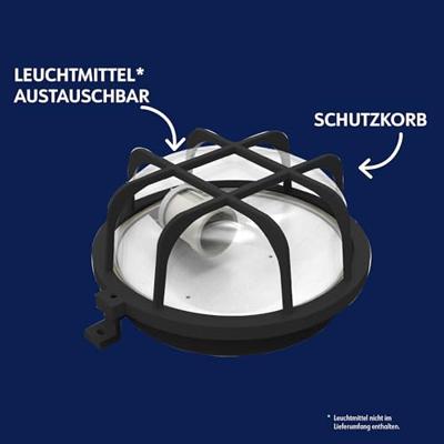 Müller-Licht Rund Lamp voor vochtige ruimte E27 Zwart