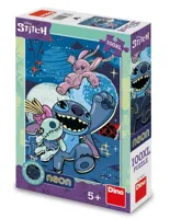 DinoToys Dino puzzel van disney's stitch neon - 100 xl stukjes - thumbnail