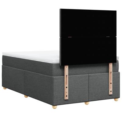 Boxspring met matras stof donkergrijs 120x200 cm - thumbnail