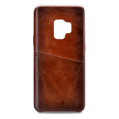 Senza Desire Leather Cover with Card Slot Samsung Galaxy S9 Burned Cognac