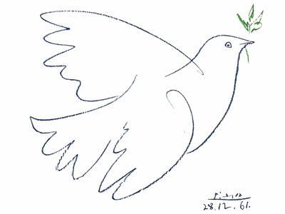 Kunstdruk Pablo Picasso - Colombe Bleue 80x60cm