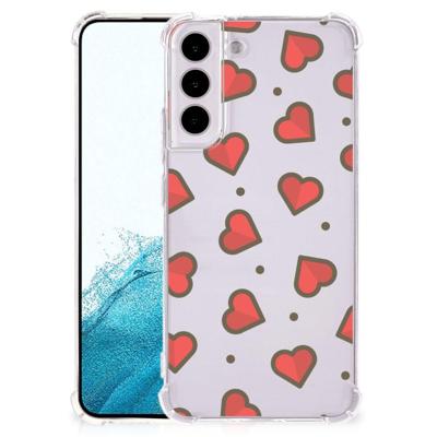 Samsung Galaxy S22 Plus Doorzichtige Silicone Hoesje Hearts Samsung Galaxy S22 Plus Doorzichtige Silicone Hoesje Hearts