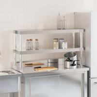 Verhoging voor werktafel 2-laags 110x30x65 cm roestvrij staal - thumbnail