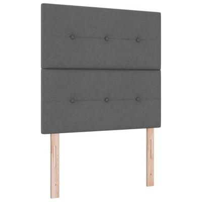 Boxspringbed met Matras Donkergrijs 80x200 cm Stof