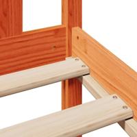 Bed met boekenkast zonder matras grenenhout wasbruin 135x190 cm - thumbnail