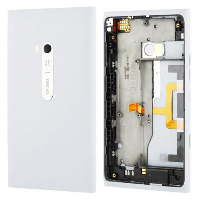Huisvesting batterij terug Bedek met zijde knop Flex kabel voor Nokia Lumia 900(White)