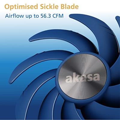 Akasa ALUCIA SC Computer behuizing, Processor Ventilator 12 cm Zwart, Blauw 1 stuk(s)