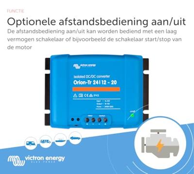 Victron Energy Orion-Tr 24/12-20A Converter 240 W 24 V - 12.2 V Op afstand bedienbaar Victron Energy Orion-Tr 24/12-20A Converter 240 W 24 V - 12.2 V Op afstand bedienbaar