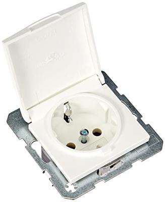 Berker S1 wandcontactdoos 1-voudig met randaarde en klapdeksel polarwit mat 47511909