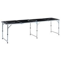 VidaXL Bierpongtafel inklapbaar 240 cm zwart - thumbnail