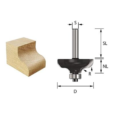 ENT S-profielfrees HM R4.8 met lager, Kolf 8mm - 7914890 ENT S-profielfrees HM R4.8 met lager, Kolf 8mm - 7914890