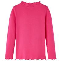 Kindershirt met lange mouwen ballerinaprint 92 felroze - thumbnail