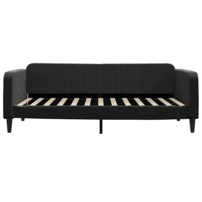 Slaapbank met onderschuifbed en lades 100x200 cm fluweel zwart