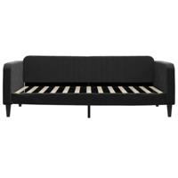 Slaapbank met onderschuifbed en lades 100x200 cm fluweel zwart - thumbnail