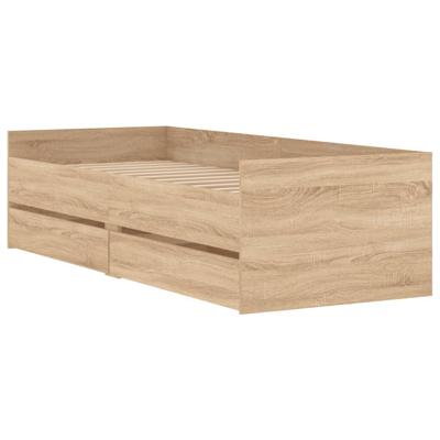 Bedframe met lades sonoma eikenkleurig 100x200 cm - thumbnail