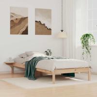 Bedframe met Zijtafels Naturel 80 x 220 cm Massief grenenhout - thumbnail