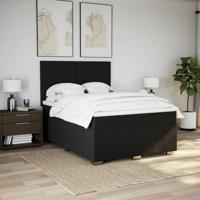 Boxspring met matras stof zwart 140x200 cm - thumbnail