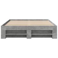 Bedframe bewerkt hout betongrijs 140x200 cm - thumbnail