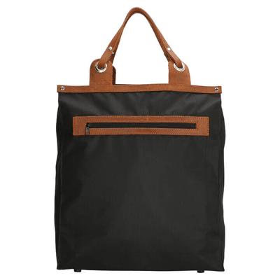 Boodschappentas lederen hengsel zwart