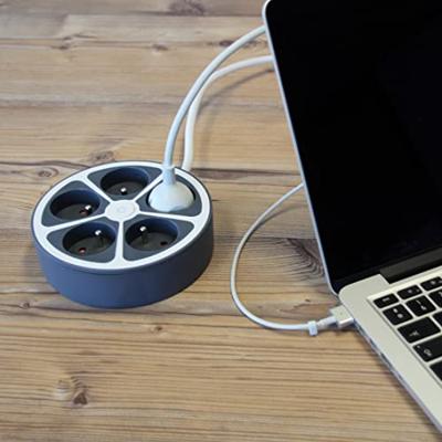 Chacon Multiprise Bureau 16a.250V-Max 3680W 5x16a kabel 1,5 m-grijze kleur