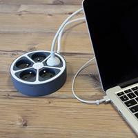 Chacon Multiprise Bureau 16a.250V-Max 3680W 5x16a kabel 1,5 m-grijze kleur - thumbnail