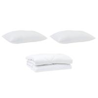 Dekbed met kussen 3 pcs Wit Microvezel - thumbnail