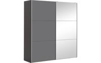 Goossens Kledingkast Easy Storage Sdk, 203 cm breed, 220 cm hoog, 1x 3 paneel glas schuifdeur li en 1x 3 paneel spiegel schuifdeur re - thumbnail