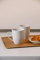 Set van 4 mokken DKD Home Decor Wit Porselein 330 ml 12 x 10 x 9 cm - thumbnail