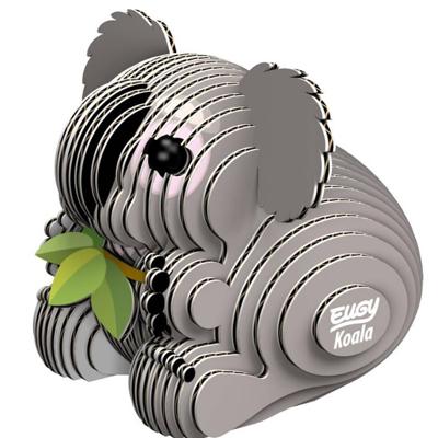 Eugy 3D puzzel koala 6 x 5 cm karton grijs 32 delig