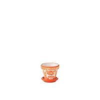 J-Line Flowerpot+Plate Granada Handmade+Painted Ceramic Naranja Ext - thumbnail
