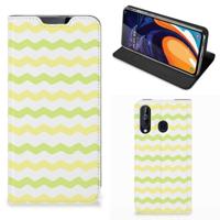 Samsung Galaxy A60 | Hoesje met Magneet | Waves Yellow - thumbnail