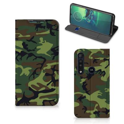 Motorola G8 Plus | Hoesje met Magneet | Army Dark