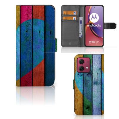 Motorola Moto G84 | Book Style Case | Wood Heart - Cadeau voor je Vriend | Portemonnee hoesje