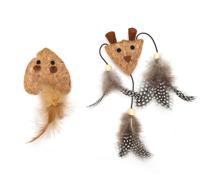 Nobleza Kattenspeeltje - Geperst hout met veren en kattenkruid - thumbnail