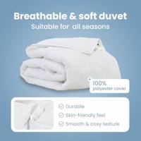 VidaXL Dekbed wit 200 x 155 x 4 cm polyester - thumbnail