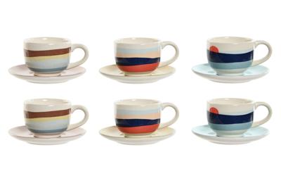 Set van koffiekopjes Home ESPRIT Geel Blauw Groen Lila Metaal Dolomite 180 ml Set van koffiekopjes Home ESPRIT Geel Blauw Groen Lila Metaal Dolomite 180 ml