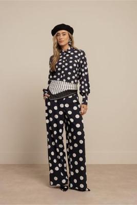 Rensje polkadot blouse - darkblue/kit - 13494