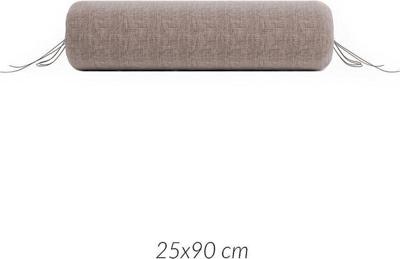 Zohome Kussensloop Lino - Kussenhoes van 25x90 cm - 1 stuk - 100% Katoen - Bruin