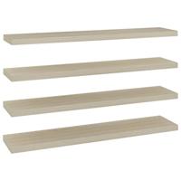 Wandschappen zwevend 4 st 120x23,5x3,8 cm MDF eikenkleurig - thumbnail