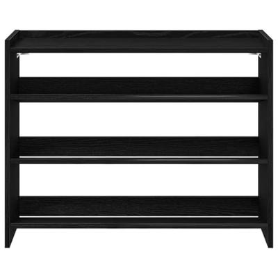 Schoenenrek 80x25x61,5 cm bewerkt hout zwart Schoenenrek 80x25x61,5 cm bewerkt hout zwart