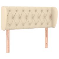 Hoofdbord met randen 103x23x78/88 cm stof crèmekleurig - thumbnail